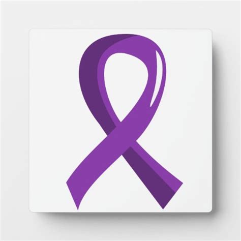 Pancreatic Cancer Purple Ribbon 3 Photo Plaque Zazzle