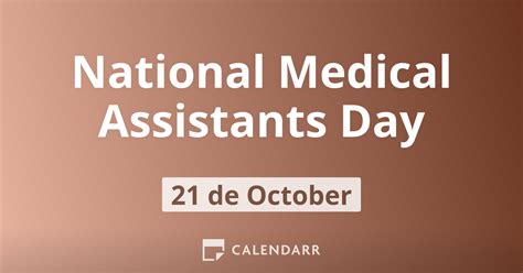 National Medical Assistants Day October 21 Calendarr