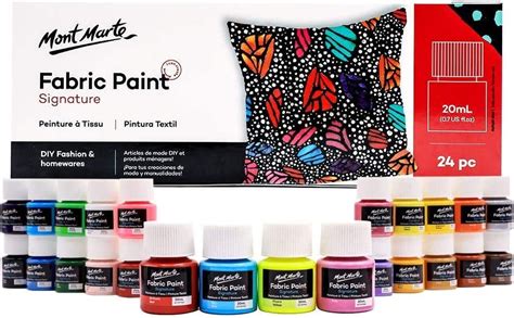 Permanent Fabric Paint Set 8 X 20ml Vivid Colours For Textile Fabric