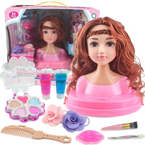 Head Model Half Body Doll Toy Makeup Hairstyle Play Toy Random Color