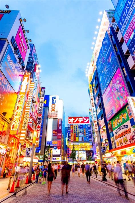 Akihabara Electronics Hub During Blue Hour On A Summer Night In