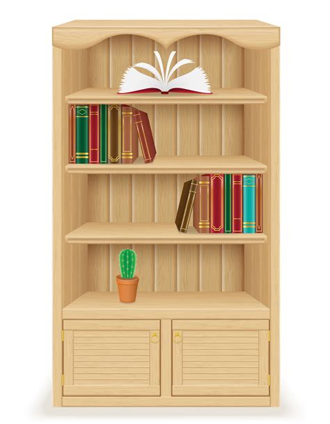 Bookcase Furniture Made Of Wood Vector Illustration 514512 Vector Art