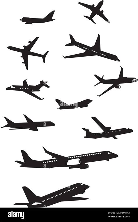 Collection Of Airplane Silhouettes Stock Vector Image And Art Alamy