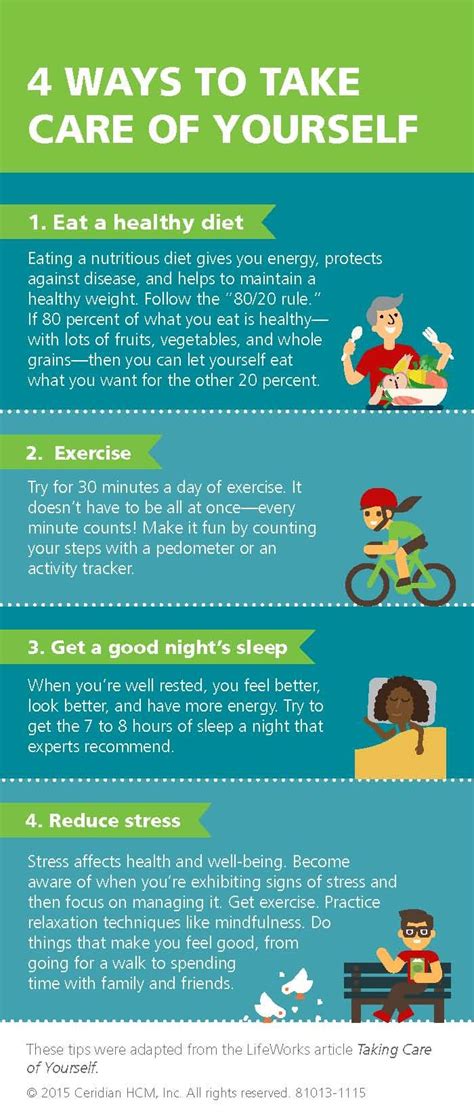 4 Ways To Take Care Of Yourself Infographic Via Work