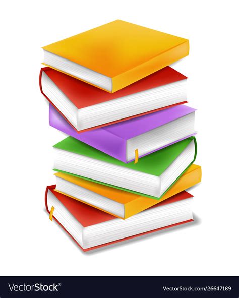 Books Stack Realistic Colorful Books Royalty Free Vector