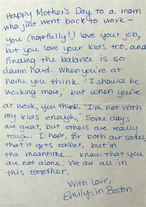 How do you express your gratitude for. These handwritten Mother's Day letters prove moms have ...
