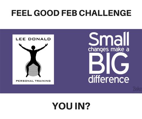 Lee Donald Personal Training Free Feel Good Feb Challenge You In