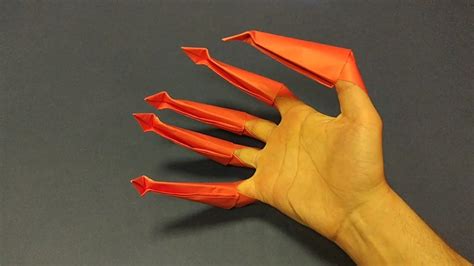 Красные когти сделанные из бумаги А4 оригами Red Claws Made Of A4