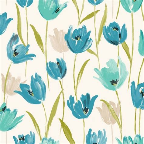 New Luxury Tulip Floral Flowers Leaf Print 10m Wallpaper Roll Decor Art