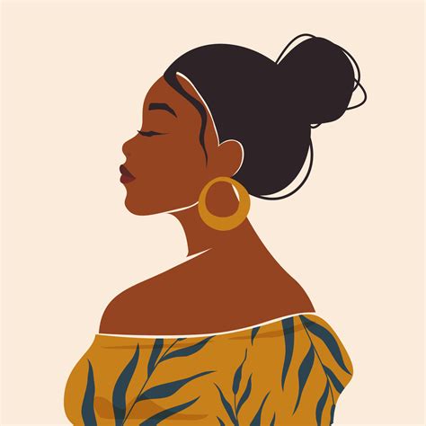 Portrait Of An African American Woman 4105689 Vector Art At Vecteezy