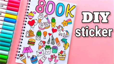 Diy Homemade Stickers Drawing How To Draw Cute Stickers At