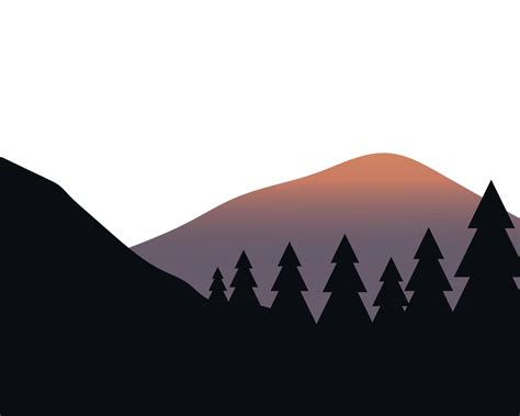 Pine Trees In Front Of Mountain Landscape Vector Design 1889739 Vector