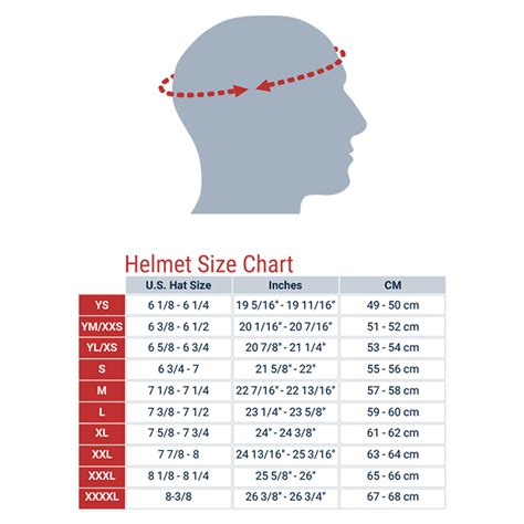 Helmet Size Chart Motorcycle