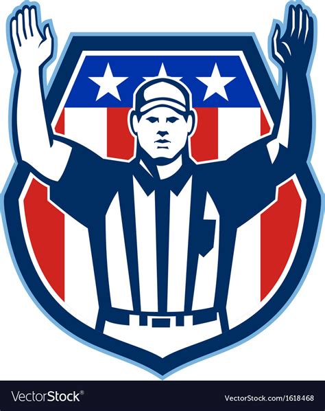American Football Official Referee Touchdown Vector Image