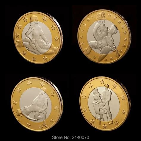 Mix 4 Pcs Set Sex Souvenir Coins Replica Gold Coin Classic Euro Decorative Metal Crafts Coin
