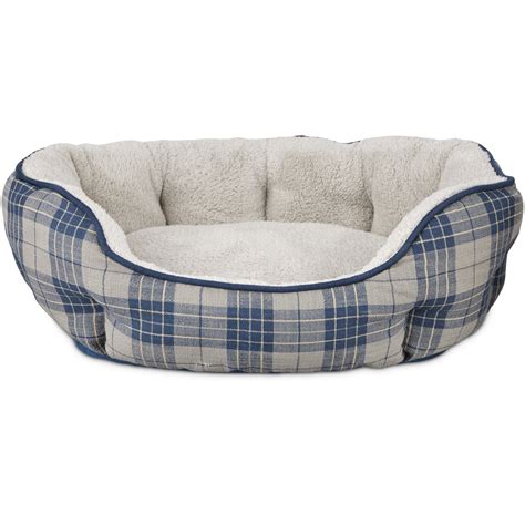 Harmony Nester Dog Bed In Blue Plaid Petco