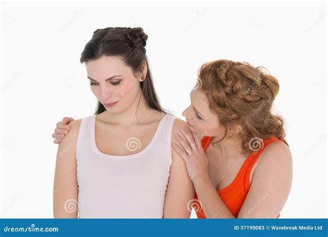 Young Woman Consoling Female Friend Stock Image Image Of Woman