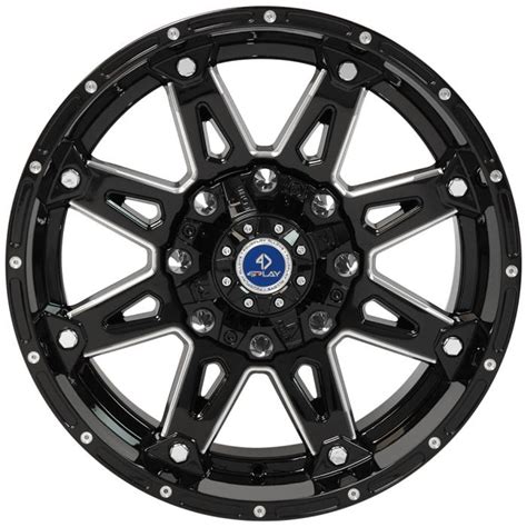 4play Black Machined Face Custom Wheel Fits Ford 6 Lug 20x10