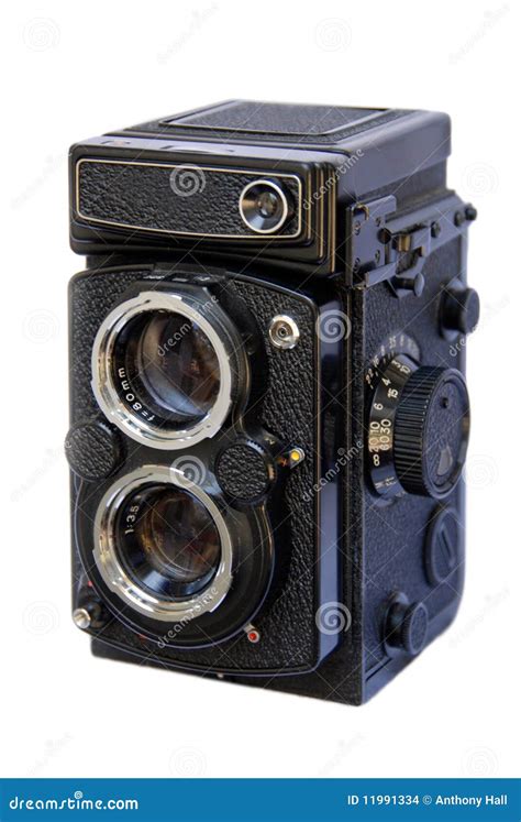 Twin Lens Reflex Camera On White Stock Photo Image Of Lenses Control