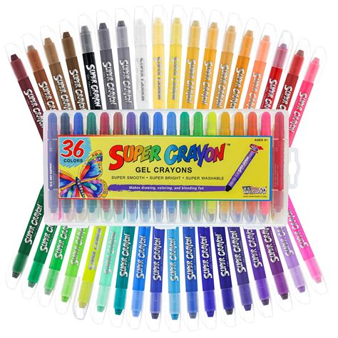 Buy Us Art Supply Super Crayons Set Of 36 Colors Smooth Easy Glide