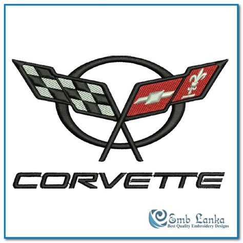 Corvette C6 Logo Embroidery Design Emblanka
