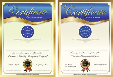 Sanecovision Hospitality Executive Courses Hospitality Certificate