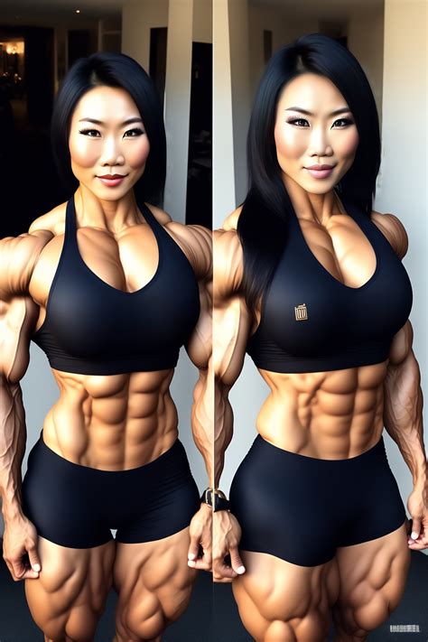 Lexica Extremely Muscular Cute Asian Woman Bodybuilder