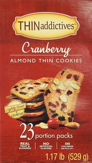 Thin Addictives Cranberry Almond Thins 20 Packs Of Crunchy Cookies Net