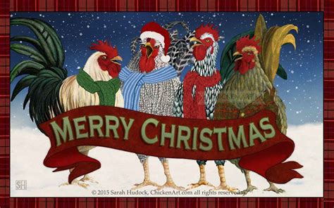 Christmas Carolers1 Chicken Art Merry Christmas Friends Christmas