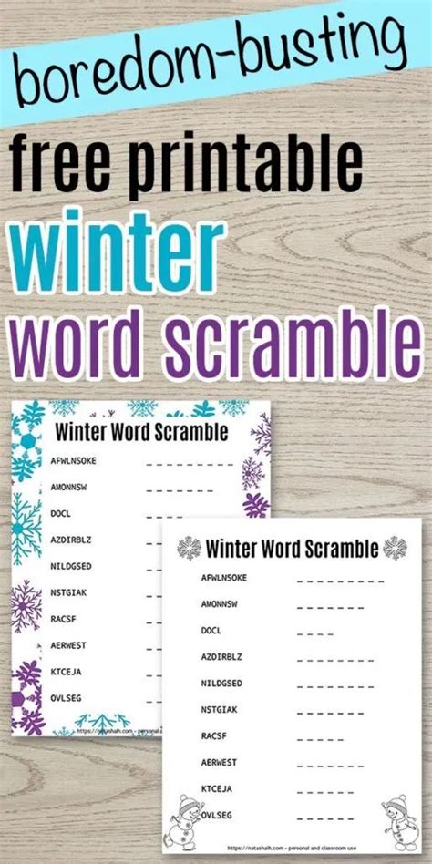 Winter Word Scramble Winter Words Winter Word Scramble