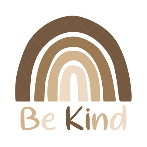 Be Kind Svg Png Be Kind Rainbow Brown Skin Svg Rainbow Etsy