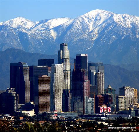 Los Angeles Skyline Snow Capped Mountains | Jeff Lowe | Flickr