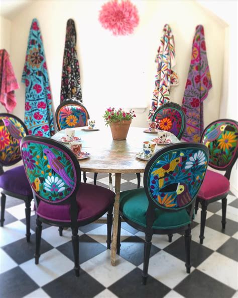 Eclectic Boho Dining Chairs | Boho dining chairs, Funky chairs, Woven dining chairs