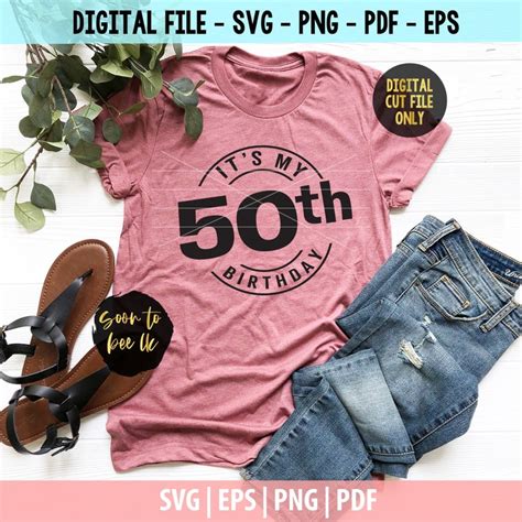 50th Birthday Svg 50th Svg Turning 50 Cut File Fifty Etsy