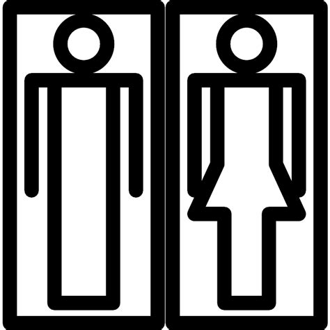 Female And Male Baths Signals With Woman And Man Outline Shapes Vector