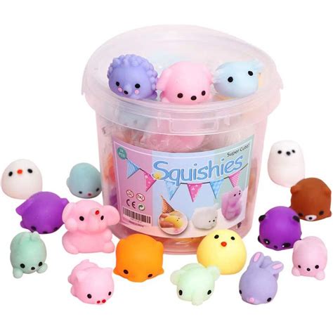 24 Pack Kids Mochi Squishy Toy With Storage
