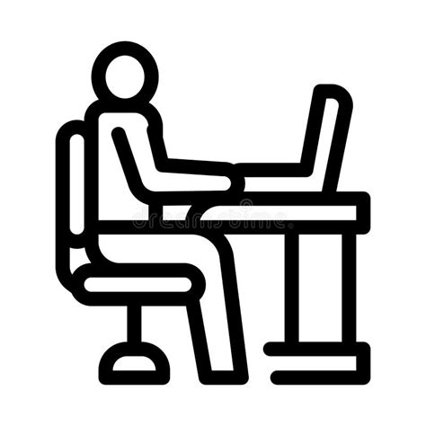 Man Working In Office Icon Vector Outline Illustration Stock Vector