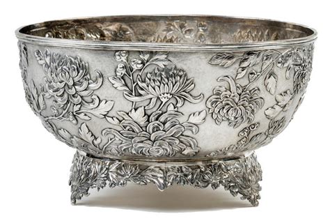 Bonhams A Chinese Export Silver Footed Bowl Luen Wo Shanghai Late 19thearly 20th Century
