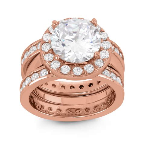 Our moissanite bridal sets include a flawless engagement ring perfectly paired with a matching bridal sets are becoming more popular and for good reason! Fingerhut - Tiara 14K Rose Gold-Plated Sterling Silver 3-Pc. Round CZ Bridal Set My wedding set ...