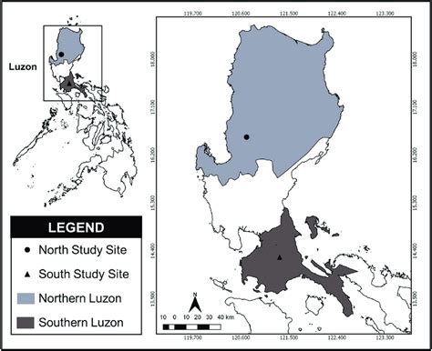 Map Showing The Collection Sites In Northern And Southern Luzon