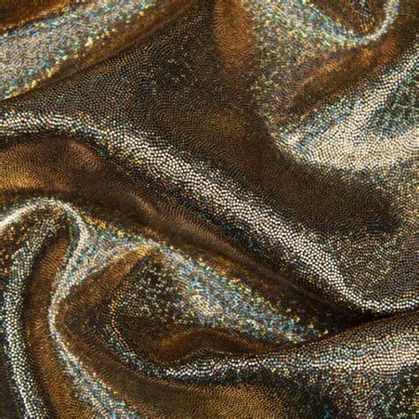 Shimmer Hologram Stretch Spandex Blackgold Shine Trimmings And Fabrics