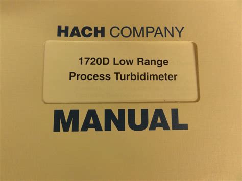 Hach Company 1720d Low Range Process Turbidimeter Manual Ebay
