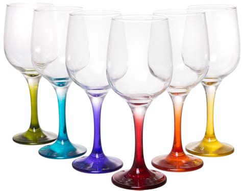 Coral Fame Large Rainbow Wine Glasses Crystal Clear Barware With