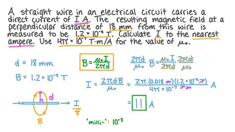Lesson The Magnetic Field Due To A Current In A Straight Wire Nagwa