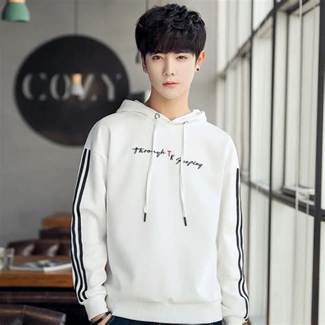 2018 Casual Spring Male Hoodies Korean Version Of The Black White