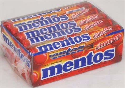 Mentos Cinnamon Flavored Chewy Candy Box Of 15 Ct Rolls Candy Bulk