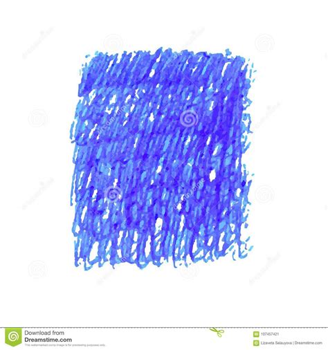 Blue Pen Scribble Texture Stain Isolated On White Background Stock