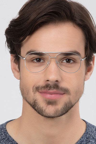 Discover Aviator Matte Silver Frame Glasses Eyeglasses Glasses Glasses Frames