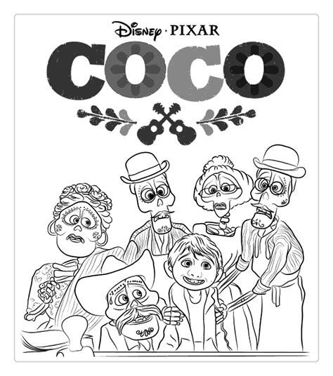 Who are the animators of the skeletons in coco? Disney Coco Coloring Pages Miguel and Skeleton Family ...