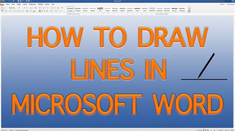 How To Draw Lines In Microsoft Word Draw Lines In Word Quick And Easy Youtube